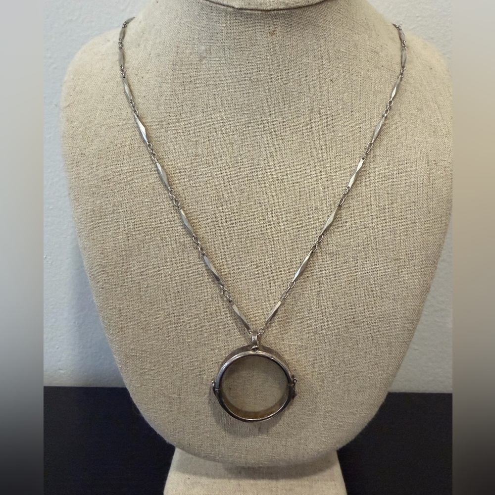 Vintage Sterling Silver Necklace and keepsake pendant